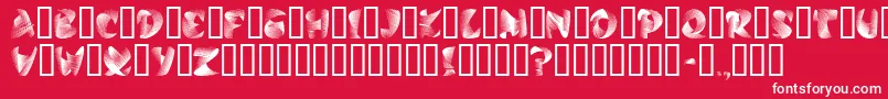 StilettoSilver-fontti – valkoiset fontit punaisella taustalla