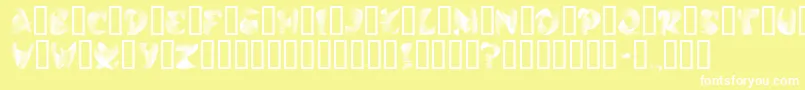StilettoSilver-fontti – valkoiset fontit keltaisella taustalla
