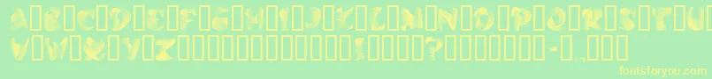 StilettoSilver Font – Yellow Fonts on Green Background