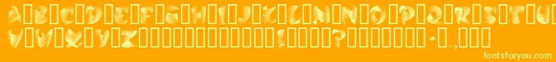 StilettoSilver-fontti – keltaiset fontit oranssilla taustalla