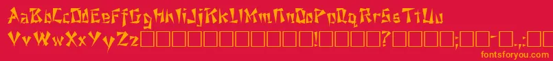 Fonte NewtonRegular – fontes laranjas em um fundo vermelho