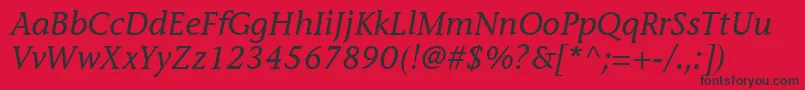 MesouranCasualSsiItalic Font – Black Fonts on Red Background