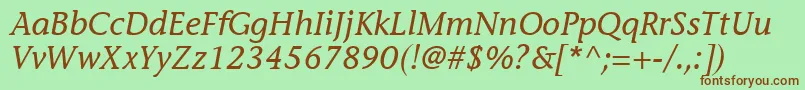 MesouranCasualSsiItalic Font – Brown Fonts on Green Background