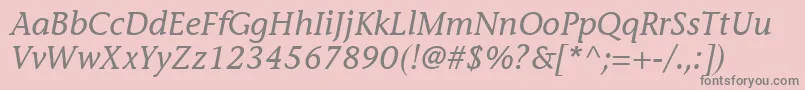 MesouranCasualSsiItalic Font – Gray Fonts on Pink Background