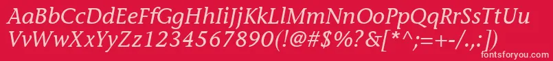 MesouranCasualSsiItalic Font – Pink Fonts on Red Background