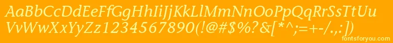 MesouranCasualSsiItalic Font – Yellow Fonts on Orange Background