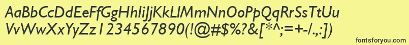 GillSsiItalic Font – Black Fonts on Yellow Background