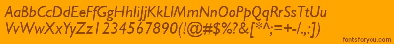 GillSsiItalic Font – Brown Fonts on Orange Background