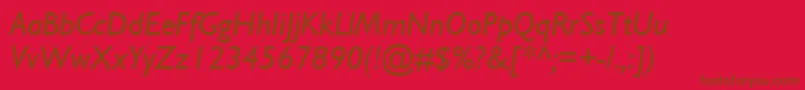 フォントGillSsiItalic – 赤い背景に茶色の文字