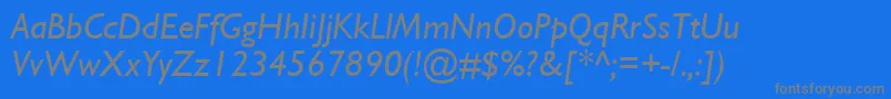 Czcionka GillSsiItalic – szare czcionki na niebieskim tle