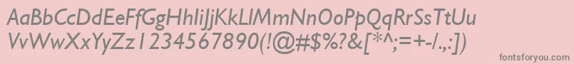 フォントGillSsiItalic – ピンクの背景に灰色の文字