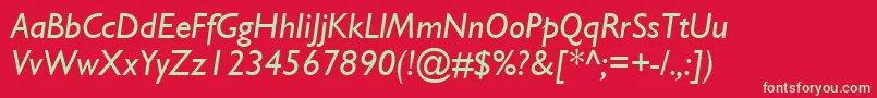 GillSsiItalic Font – Green Fonts on Red Background