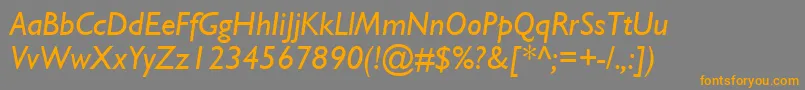 GillSsiItalic Font – Orange Fonts on Gray Background