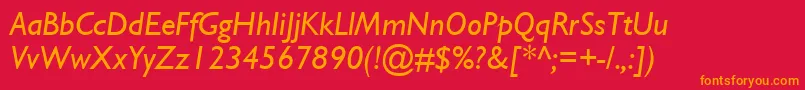 Más sobre la fuente GillSsiItalic fuente GillSsiItalic – Fuentes Naranjas Sobre Fondo Rojo