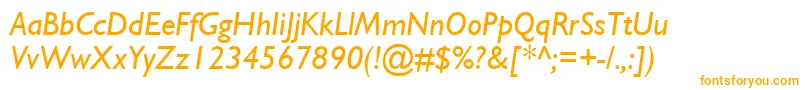 フォントGillSsiItalic – 白い背景にオレンジのフォント