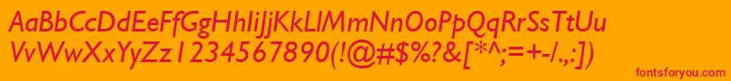 GillSsiItalic Font – Red Fonts on Orange Background