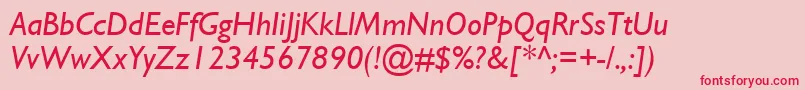 GillSsiItalic Font – Red Fonts on Pink Background