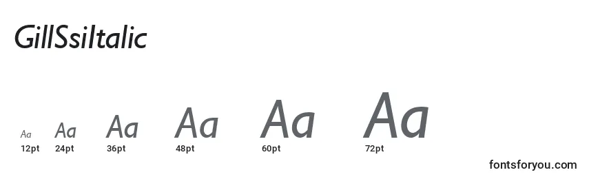 GillSsiItalic Font Sizes