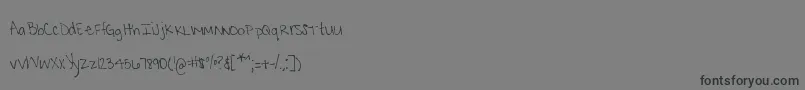 Czcionka MtfKrystyna – czarne czcionki na szarym tle