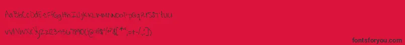 MtfKrystyna Font – Black Fonts on Red Background