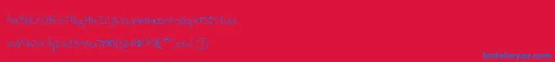 Czcionka MtfKrystyna – niebieskie czcionki na czerwonym tle