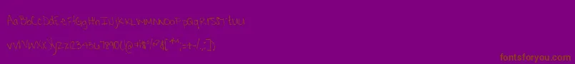 MtfKrystyna-fontti – ruskeat fontit violetilla taustalla