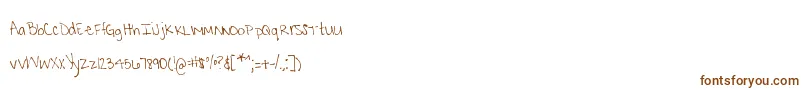Czcionka MtfKrystyna – brązowe czcionki na białym tle
