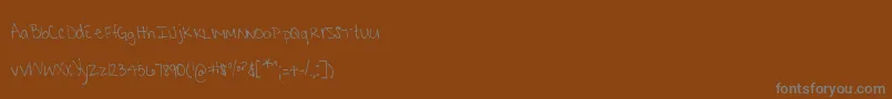 Czcionka MtfKrystyna – szare czcionki na brązowym tle