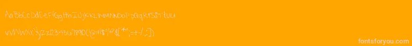 フォントMtfKrystyna – オレンジの背景にピンクのフォント