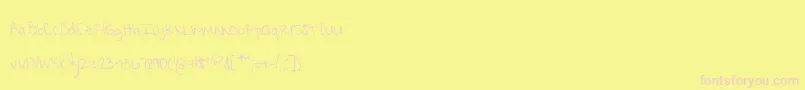 Fonte MtfKrystyna – fontes rosa em um fundo amarelo