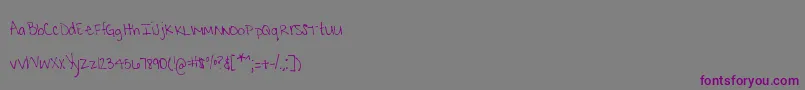 Czcionka MtfKrystyna – fioletowe czcionki na szarym tle