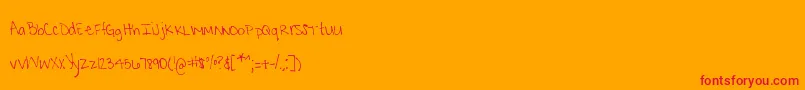 MtfKrystyna Font – Red Fonts on Orange Background