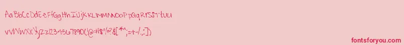 MtfKrystyna Font – Red Fonts on Pink Background