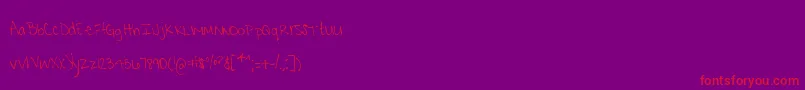 MtfKrystyna Font – Red Fonts on Purple Background