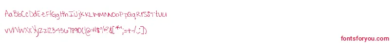 MtfKrystyna-Schriftart – Rote Schriften auf weißem Hintergrund