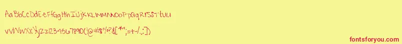 MtfKrystyna Font – Red Fonts on Yellow Background