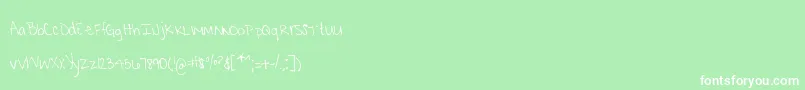 フォントMtfKrystyna – 緑の背景に白い文字