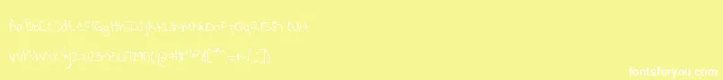 MtfKrystyna Font – White Fonts on Yellow Background