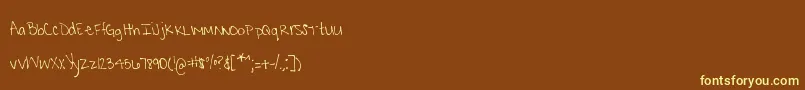 Czcionka MtfKrystyna – żółte czcionki na brązowym tle