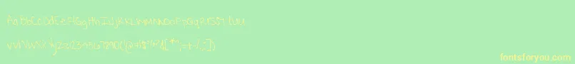 MtfKrystyna Font – Yellow Fonts on Green Background