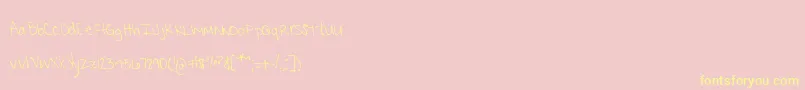 フォントMtfKrystyna – 黄色のフォント、ピンクの背景