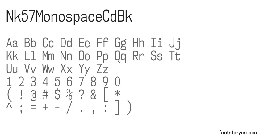 Nk57MonospaceCdBk-fontti – aakkoset, numerot, erikoismerkit
