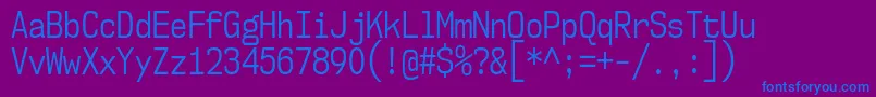 Nk57MonospaceCdBk Font – Blue Fonts on Purple Background