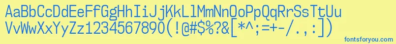 Nk57MonospaceCdBk Font – Blue Fonts on Yellow Background