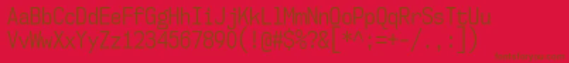 Nk57MonospaceCdBk Font – Brown Fonts on Red Background
