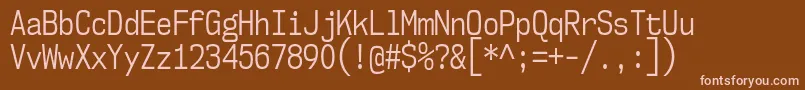 Nk57MonospaceCdBk Font – Pink Fonts on Brown Background