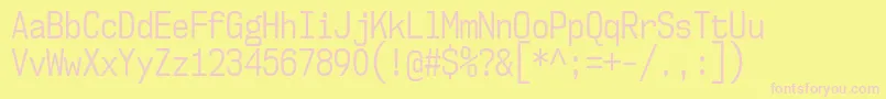 Nk57MonospaceCdBk Font – Pink Fonts on Yellow Background