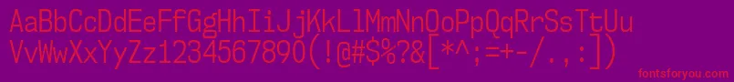 Nk57MonospaceCdBk Font – Red Fonts on Purple Background