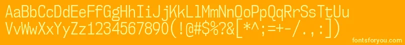 Nk57MonospaceCdBk Font – Yellow Fonts on Orange Background