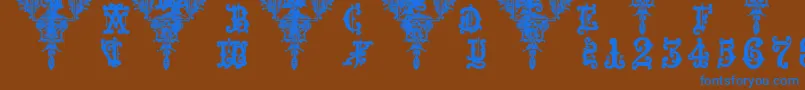 MedievalSorcererOrnamental Font – Blue Fonts on Brown Background